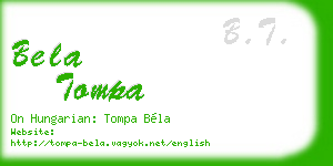 bela tompa business card