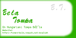 bela tompa business card